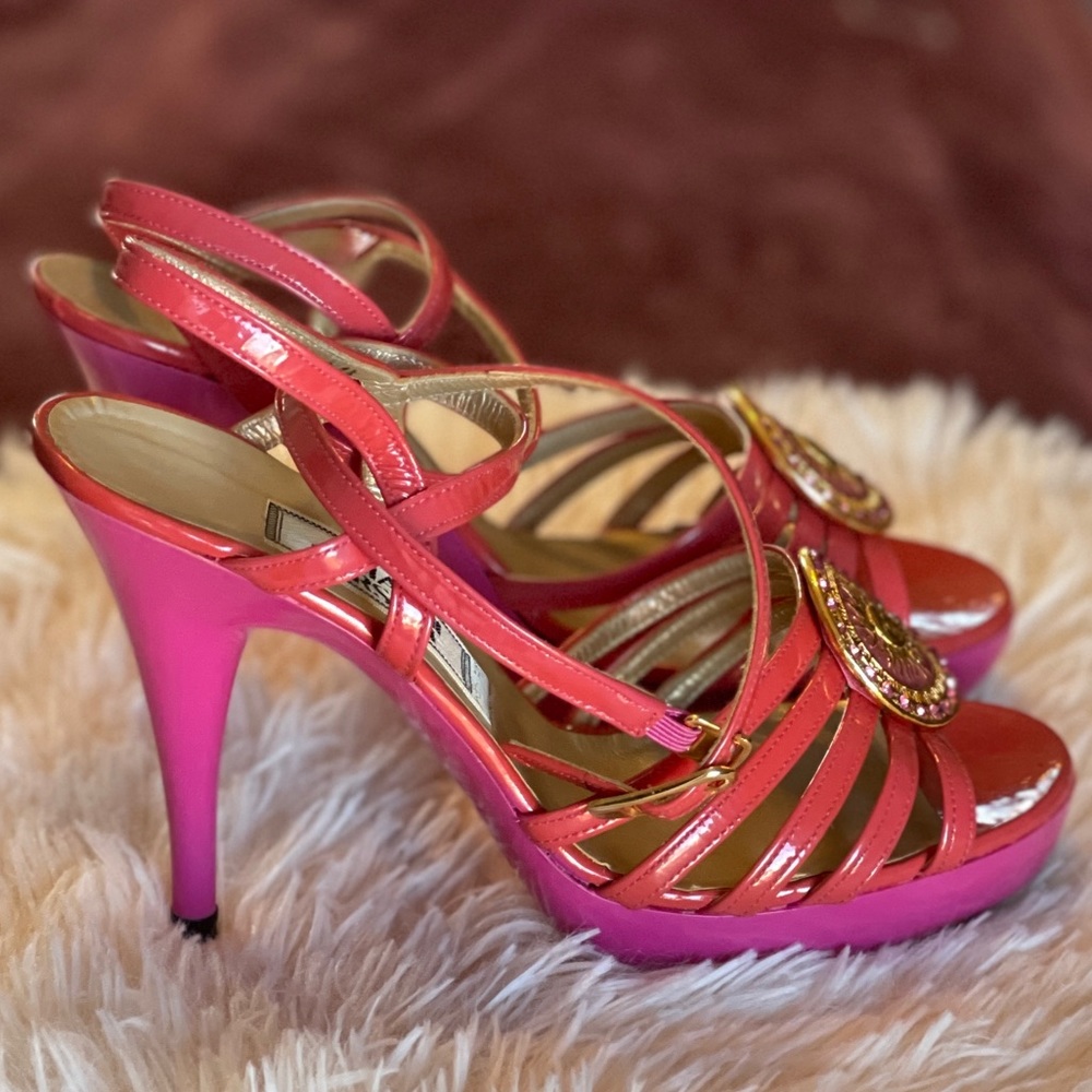 Versace Pink Platform Sandal Heels